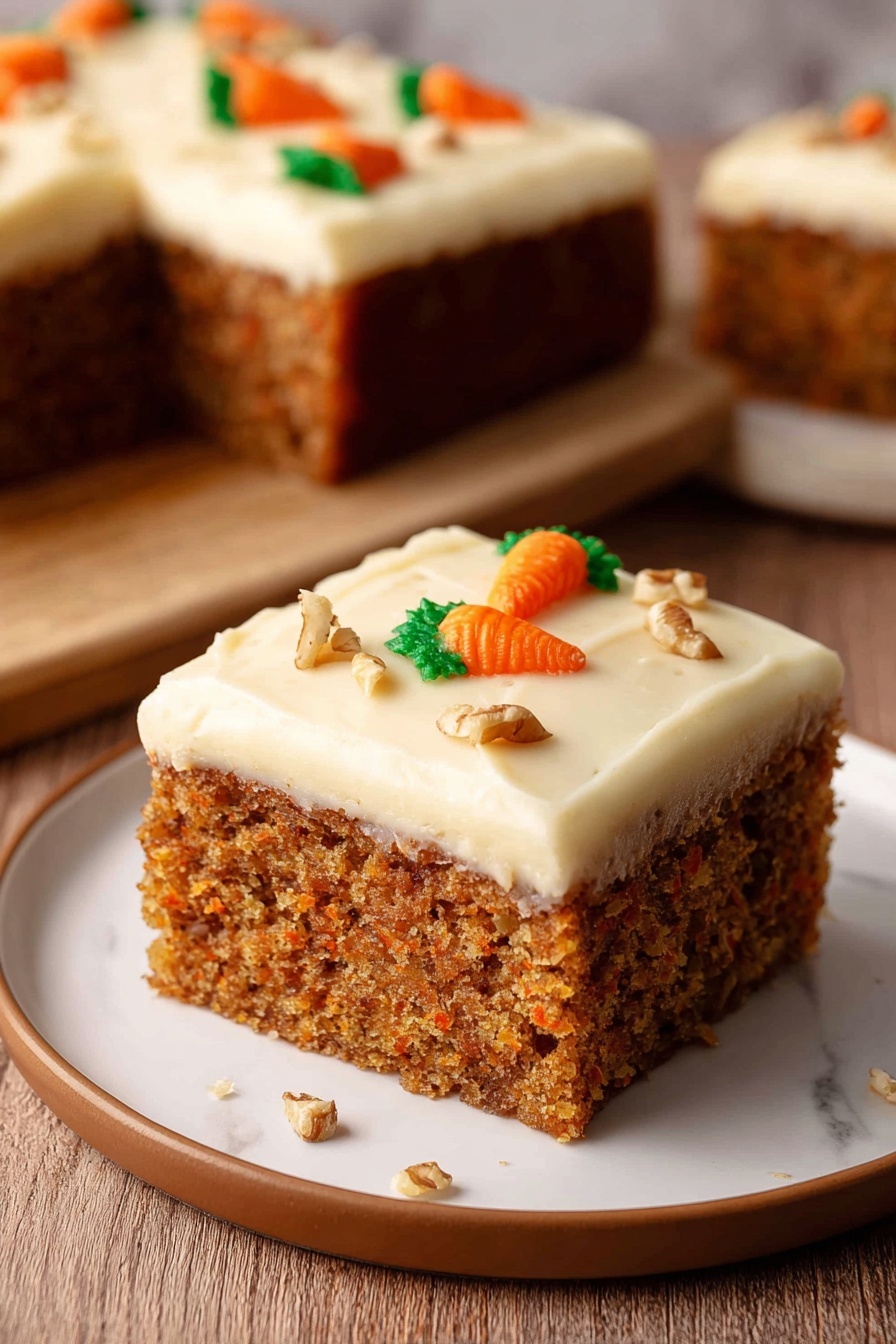 Easy Carrot Cake with Cream Cheese Frosting Recipe - Serving