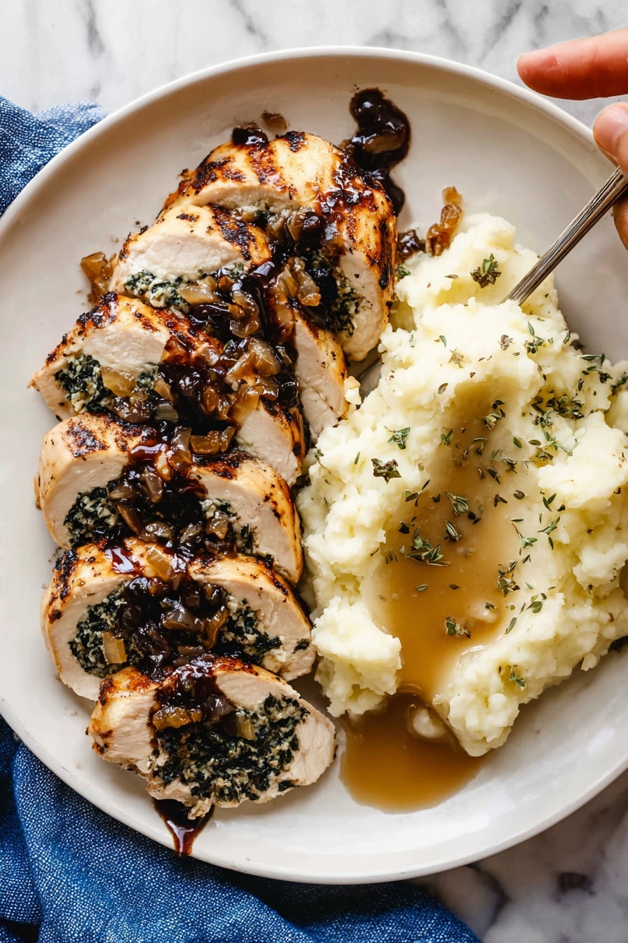 Spinach and Goat Cheese Stuffed Chicken Breast Recipe - Serving
