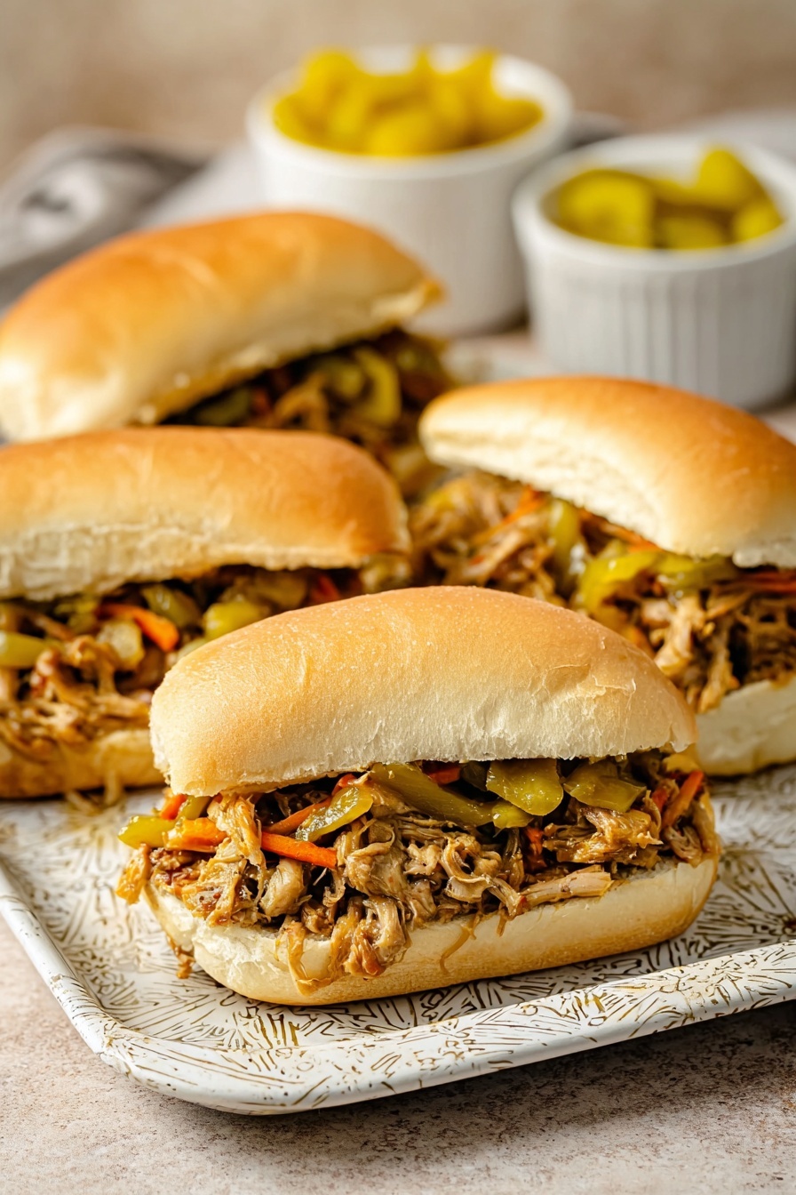 Slow Cooker Italian Chicken Sandwiches Recipe - Serving