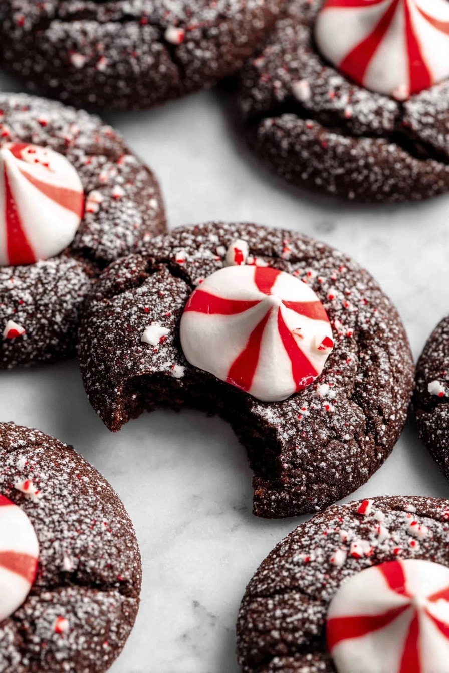 Chocolate Peppermint Kiss Cookies Recipe - Serving