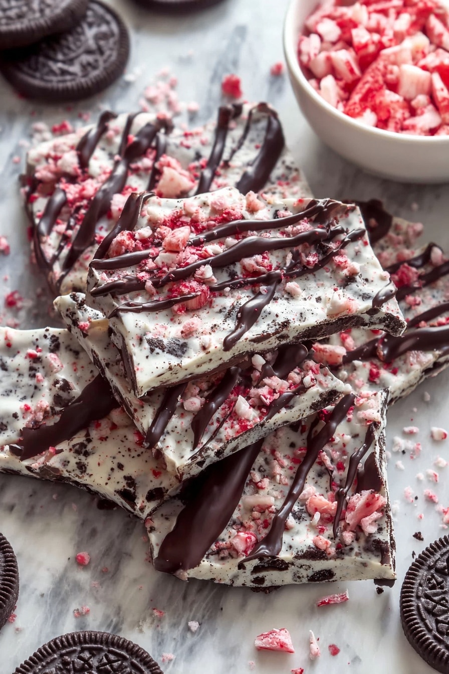 Oreo Peppermint Bark Recipe - Serving