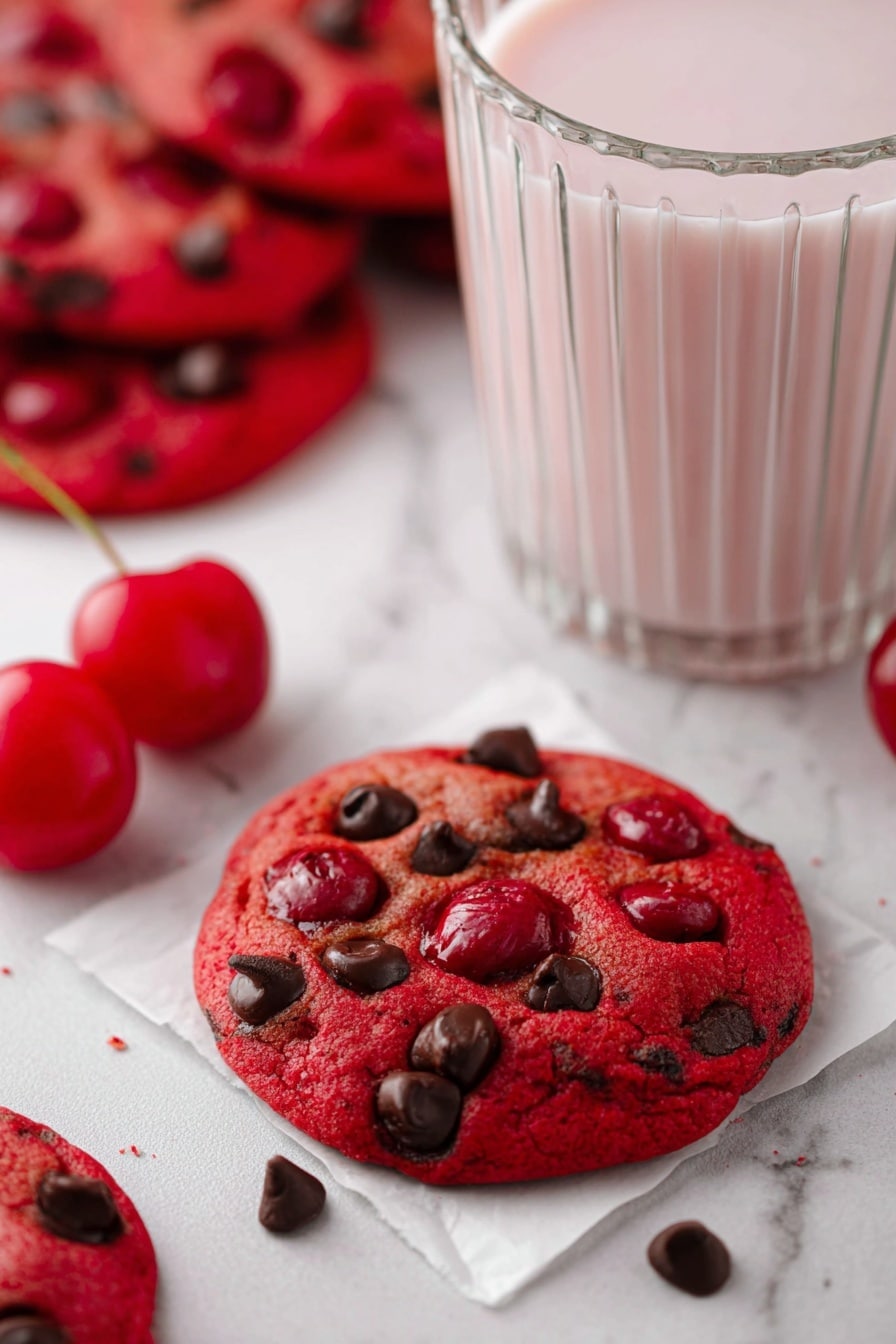 Maraschino Cherry Chocolate Chip Cookies Recipe - Serving
