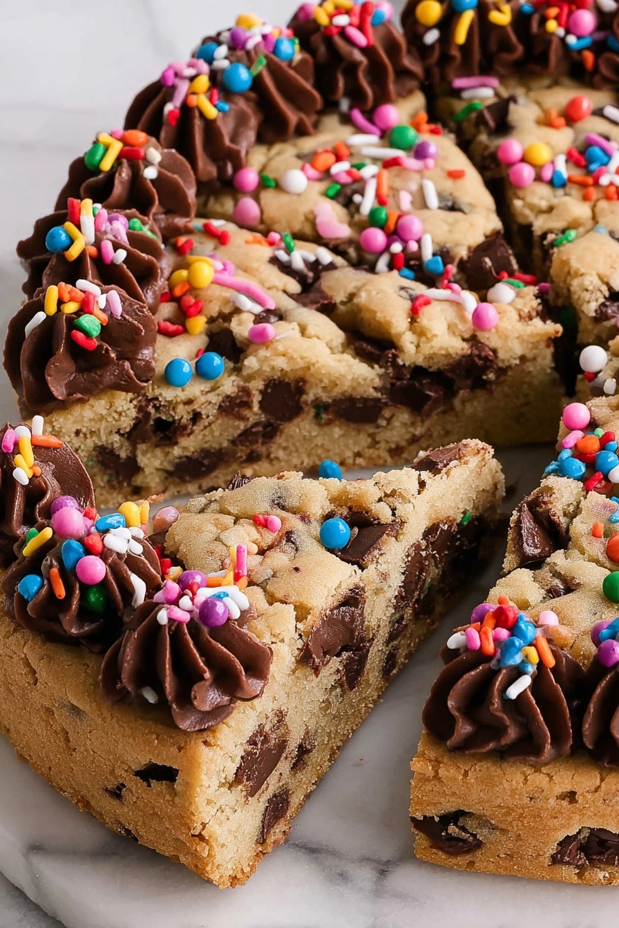 Chocolate Chip Cookie Cake with Frosting Recipe - Serving