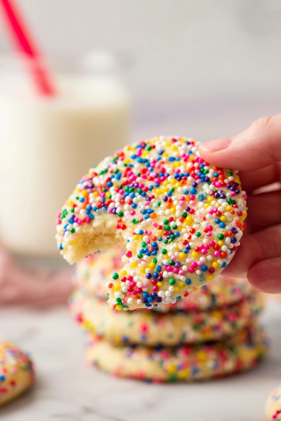 Colorful Rainbow Sprinkle Cookies Recipe - Serving