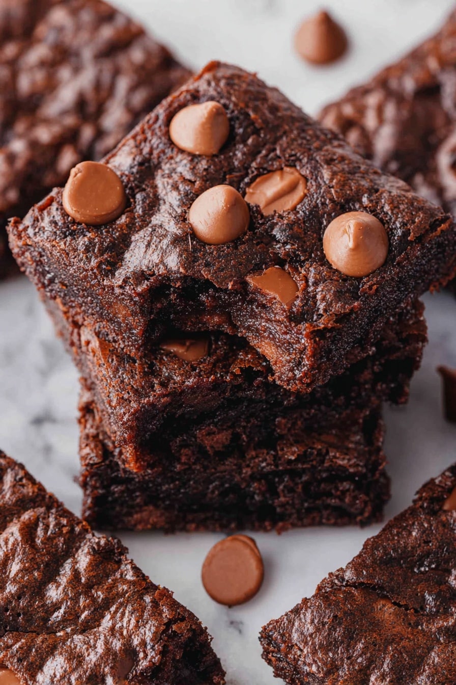 Easy Cake Mix Chocolate Brownies Recipe - Serving
