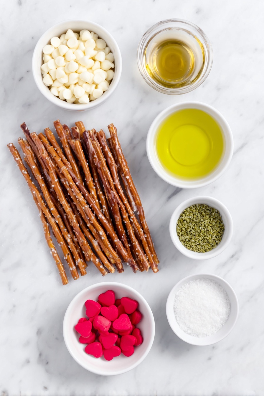 Grinch Caramel Pretzel Rods Recipe - Ingredients