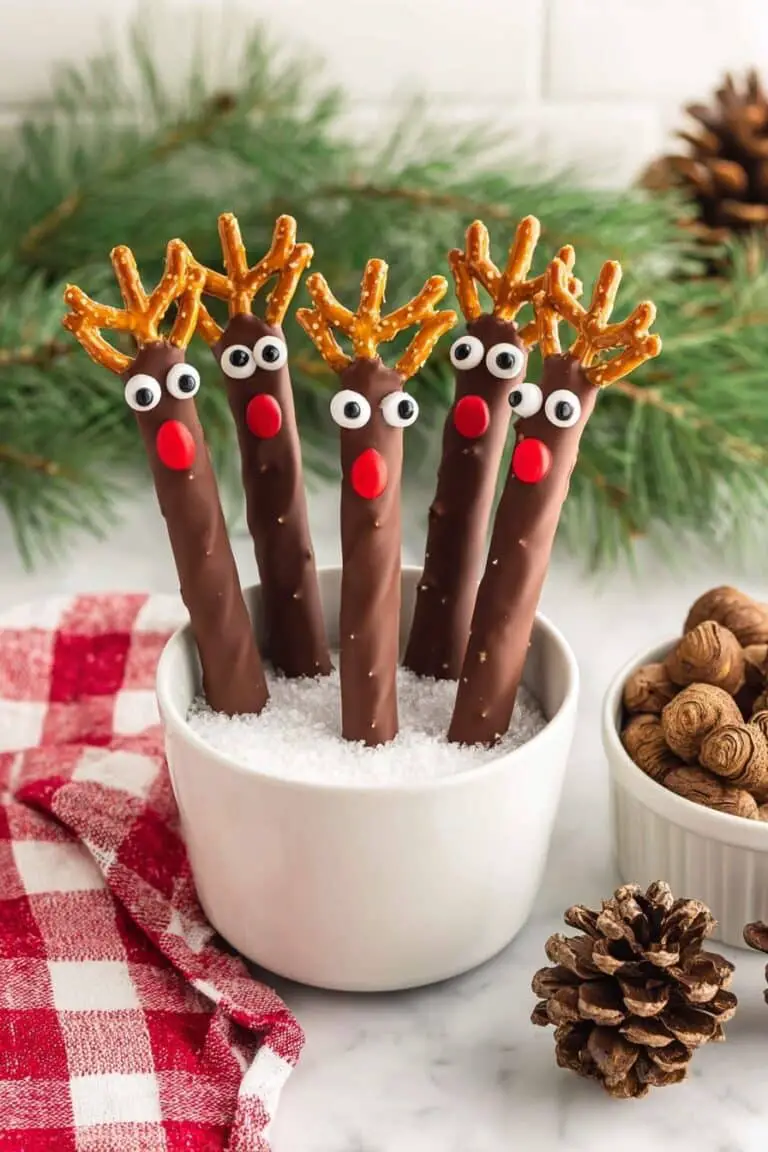 Cute Reindeer Pretzel Snacks Recipe