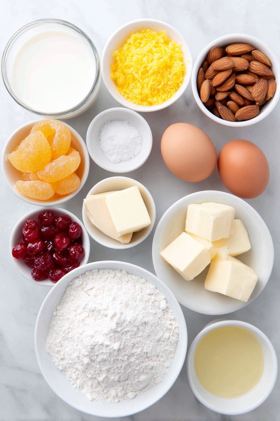 Roscón de Reyes Recipe with Orange and Candied Fruits Recipe - Ingredients