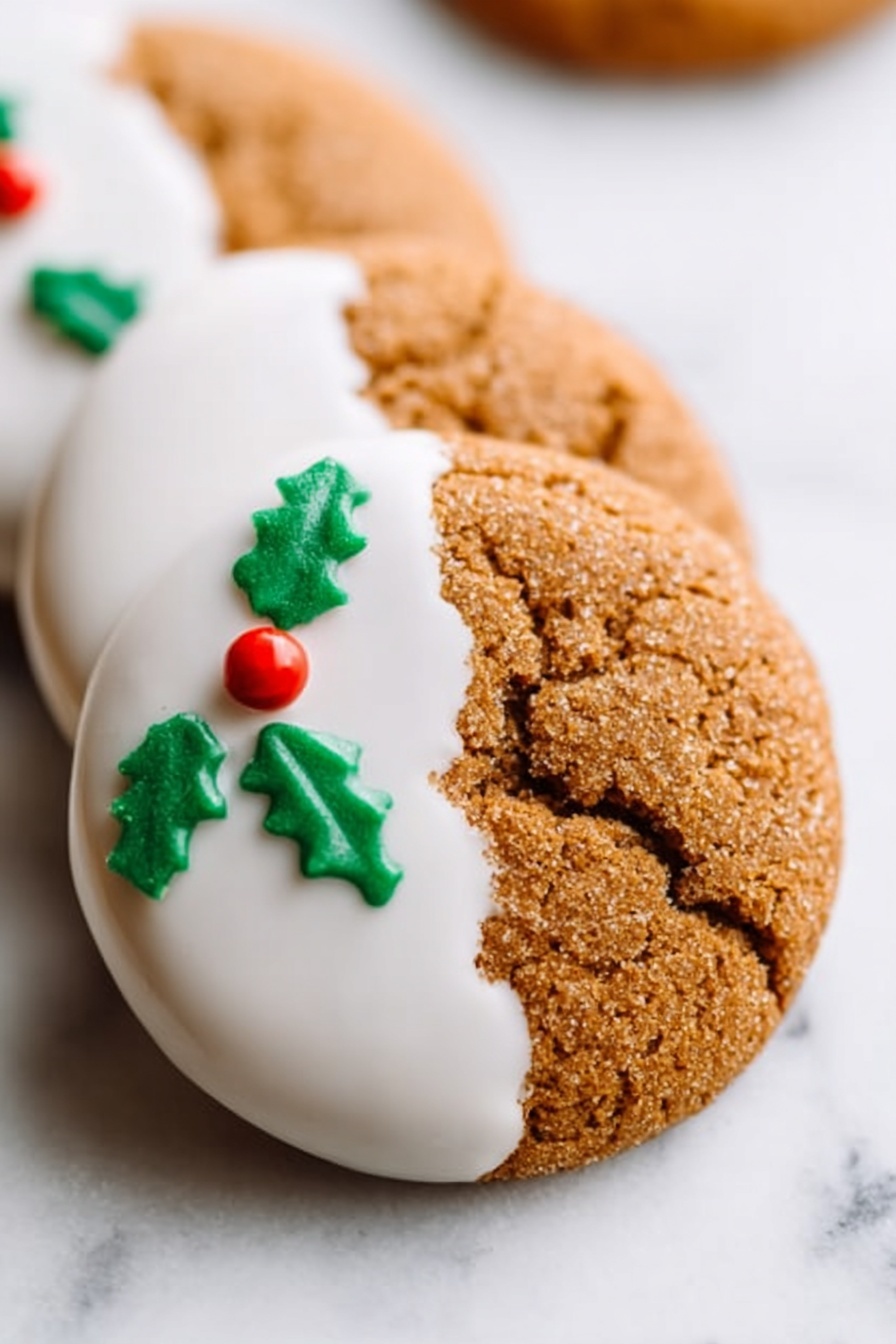 White Chocolate Dipped Gingersnap Cookies Recipe - Serving