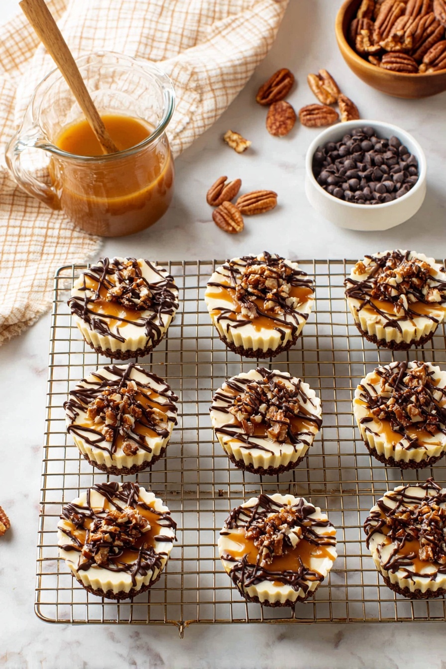 Mini Turtle Cheesecake Bites Recipe - Serving