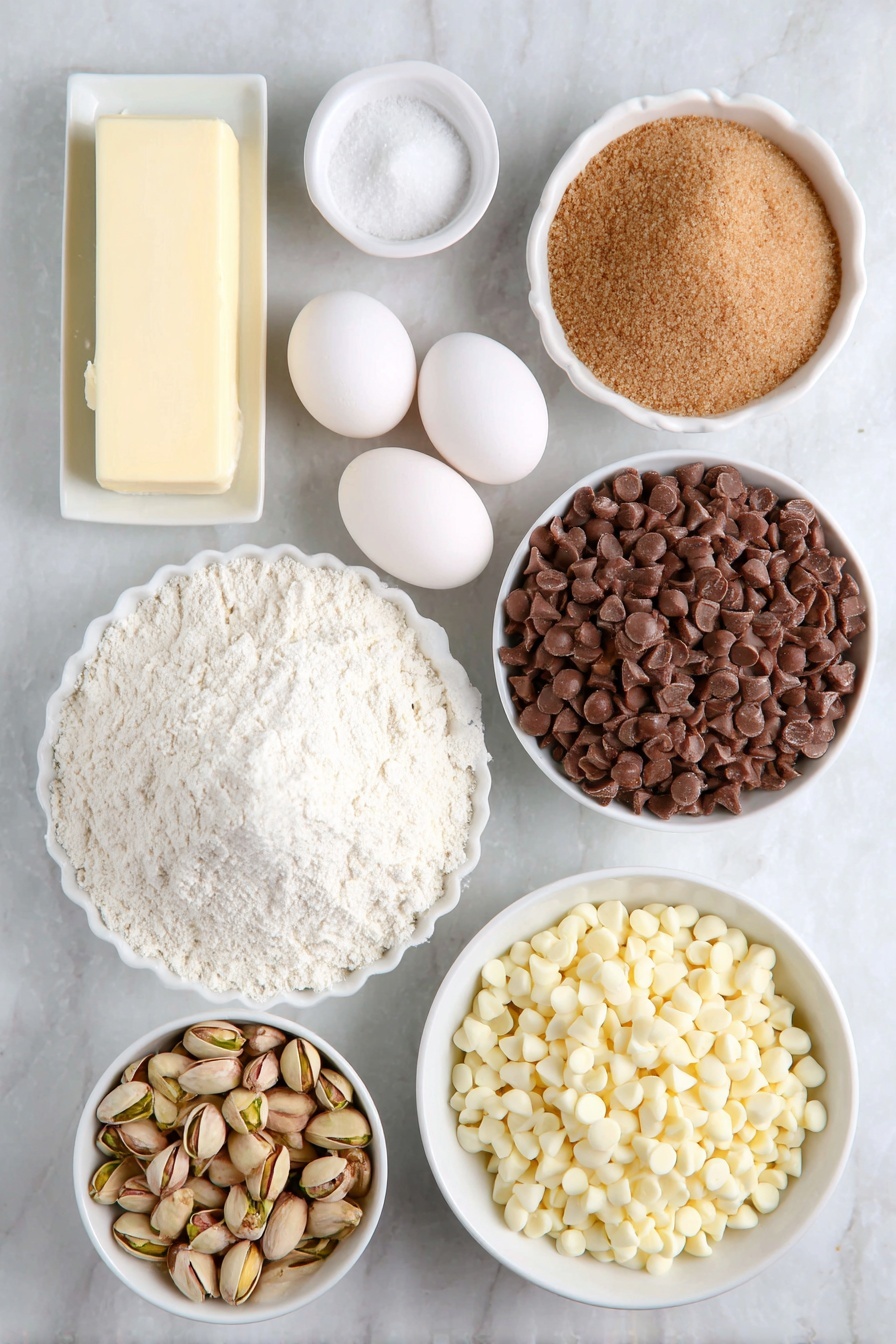 White Chocolate Pistachio Cookies Recipe - Ingredients