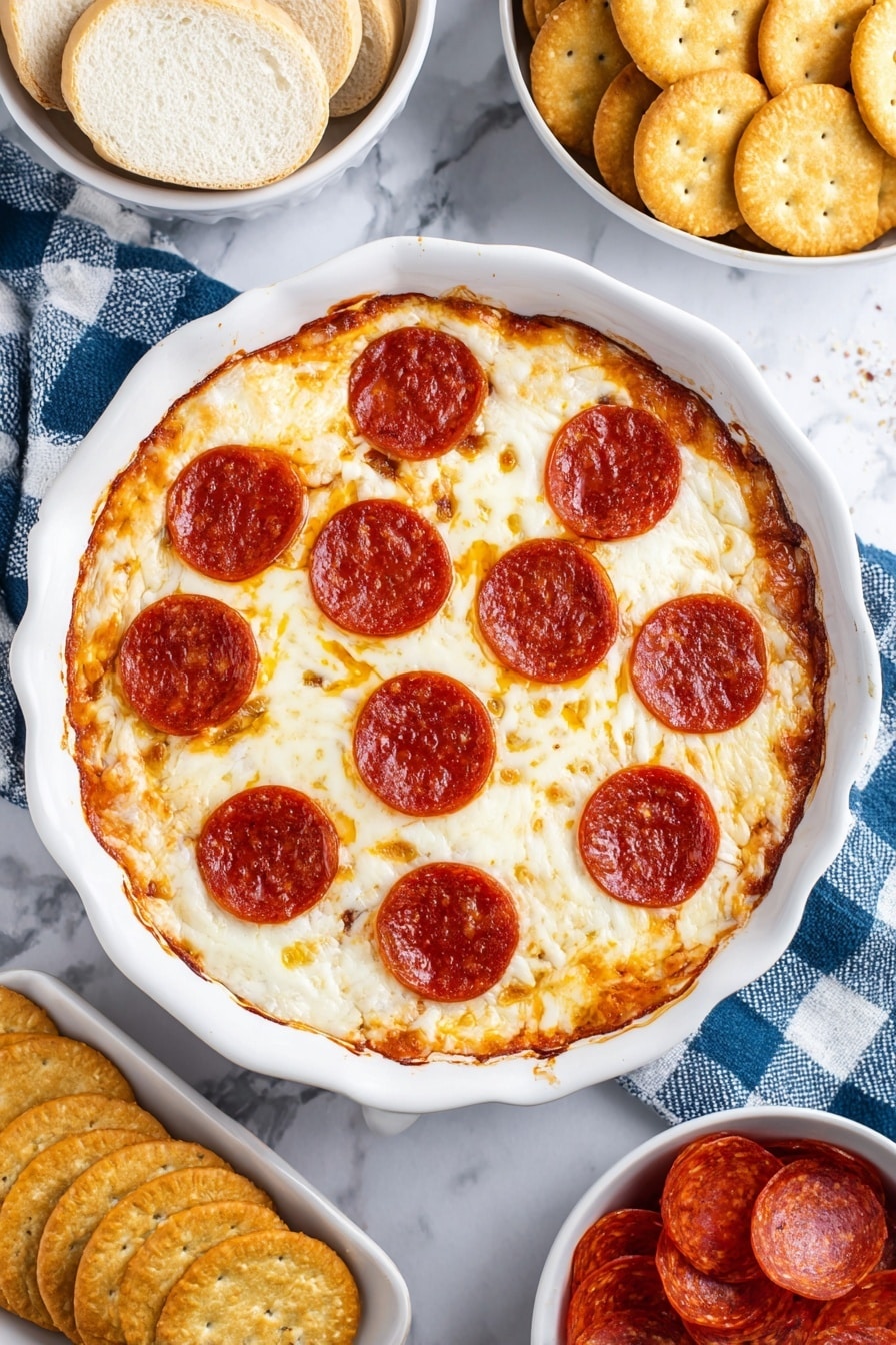 Pepperoni Cheese Dip Recipe - Serving