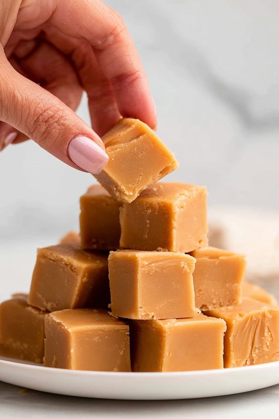 Easy 2-Ingredient Peanut Butter Fudge Recipe - Serving