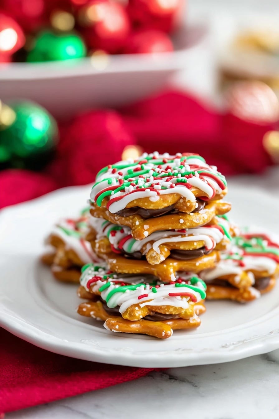 Christmas Caramel Pretzel Bites Recipe - Recipe Step