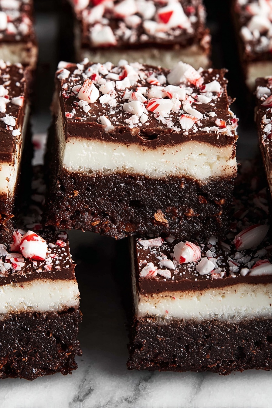 Peppermint Brownies with Chocolate Glaze Recipe - Serving