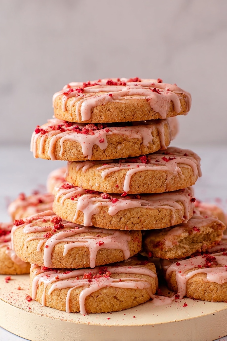 Strawberry Shortbread Cookies Recipe - Serving