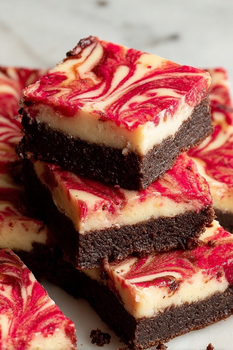 Blackberry Swirl Cheesecake Brownies Recipe - Serving