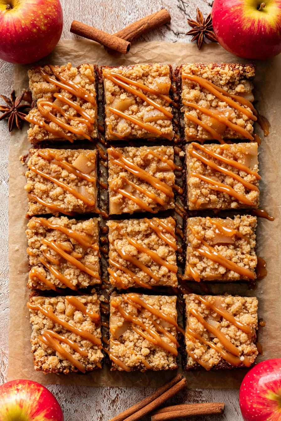 Apple Pie Bars with Salted Caramel Recipe - Serving