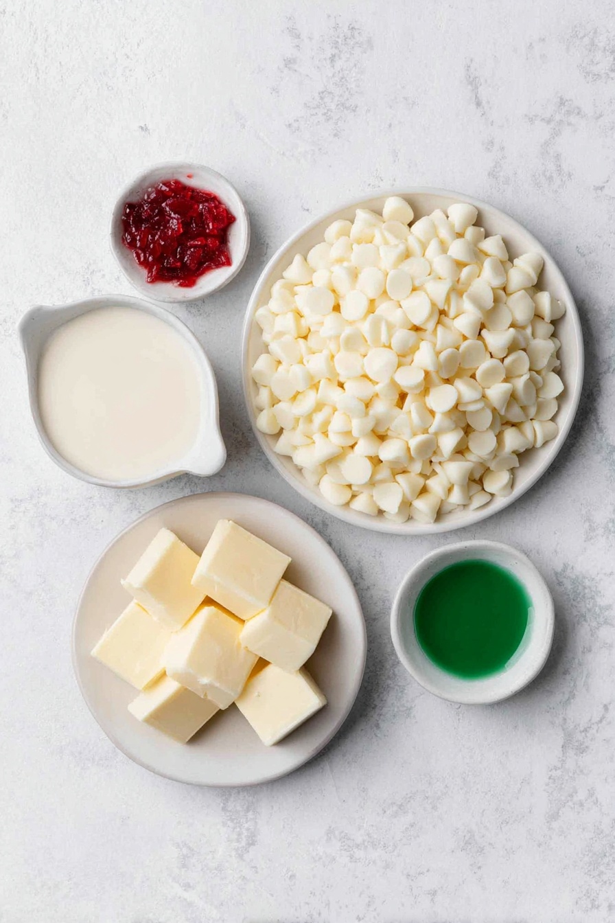 Christmas Color White Chocolate Fudge Recipe - Ingredients