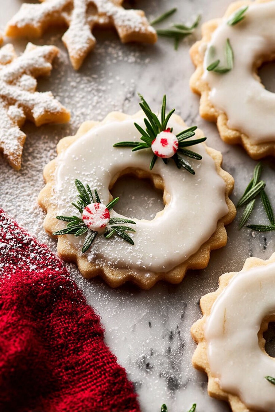 Vanilla Ginger Wreath Cookies Recipe - Serving