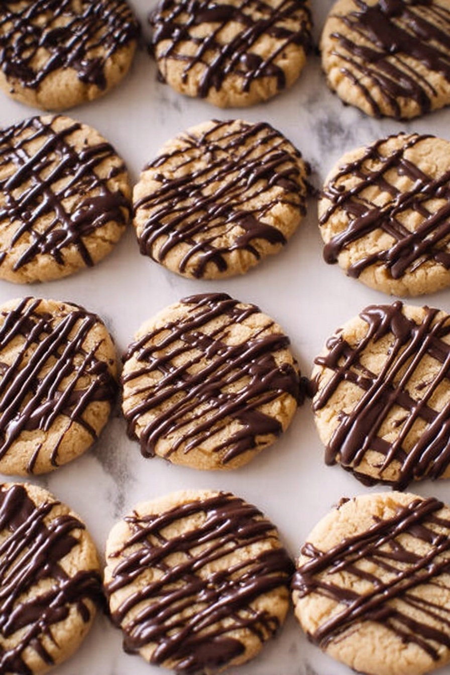 Chocolate Pecan Cookies with Melted Chocolate Recipe - Serving