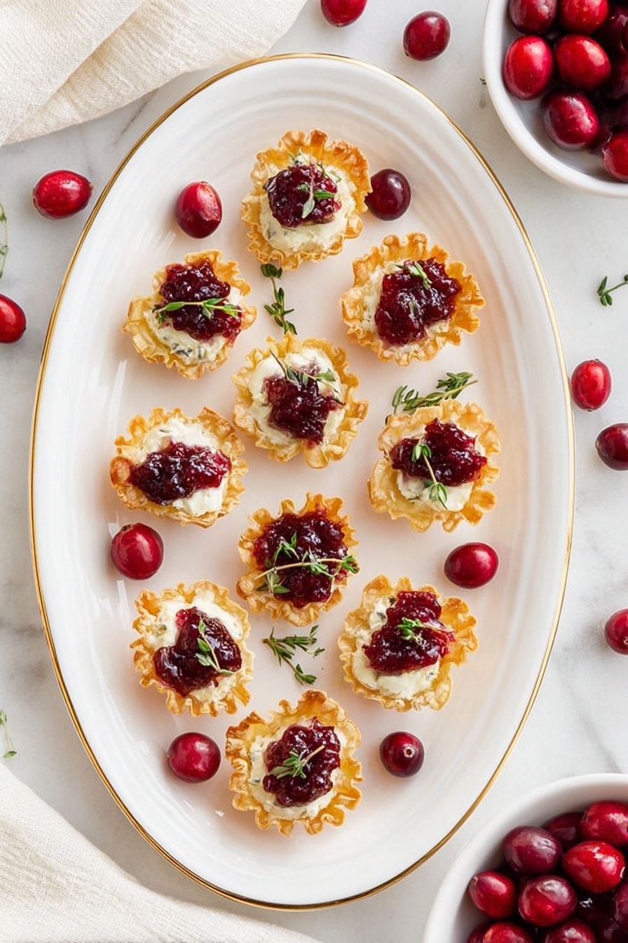 Cranberry Brie Phyllo Bites Recipe - Serving