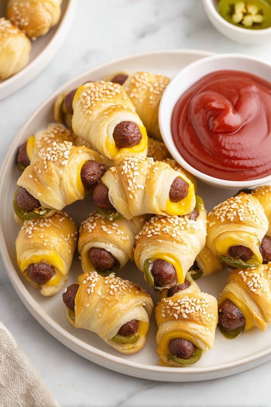 Cheeseburger Pigs in a Blanket Recipe - Serving