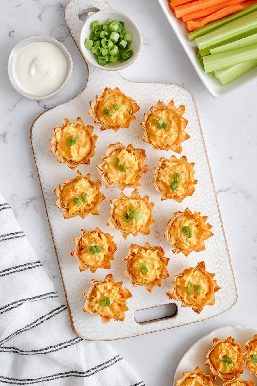 Buffalo Chicken Phyllo Cups Recipe - Serving