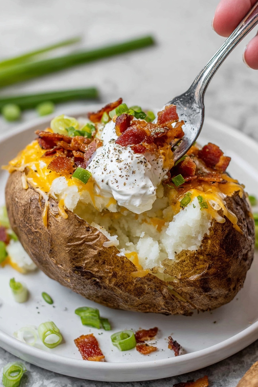 Twice Baked Potatoes with Bacon and Cheese Recipe - Serving