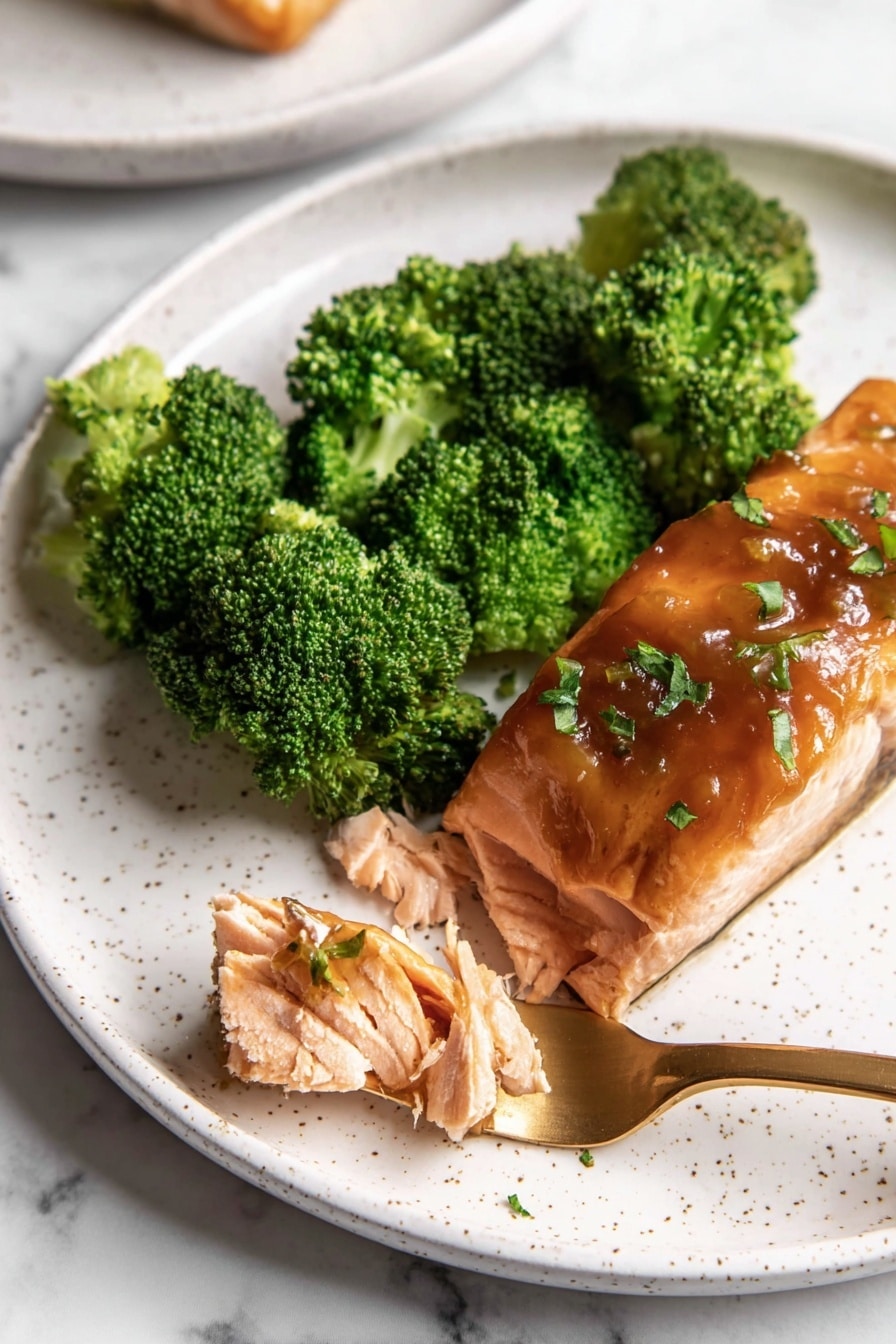 Oven-Baked Salmon with Honey Soy Glaze Recipe - Serving