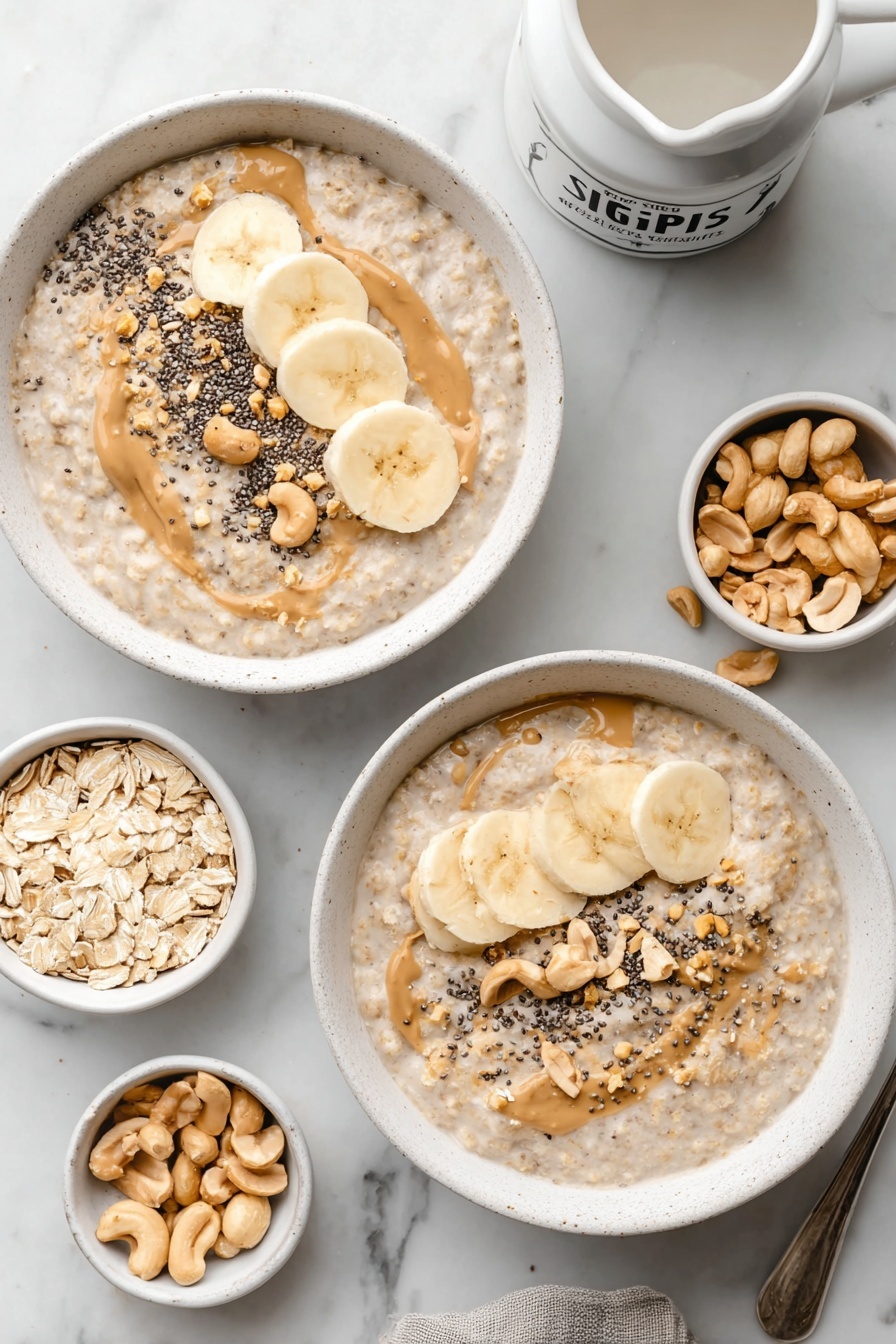 Creamy Peanut Butter Banana Overnight Oats Recipe - Serving