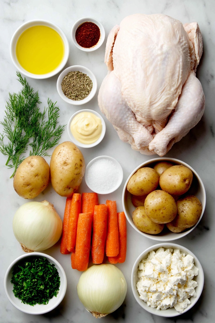 Whole Roasted Chicken with Vegetables Recipe - Ingredients