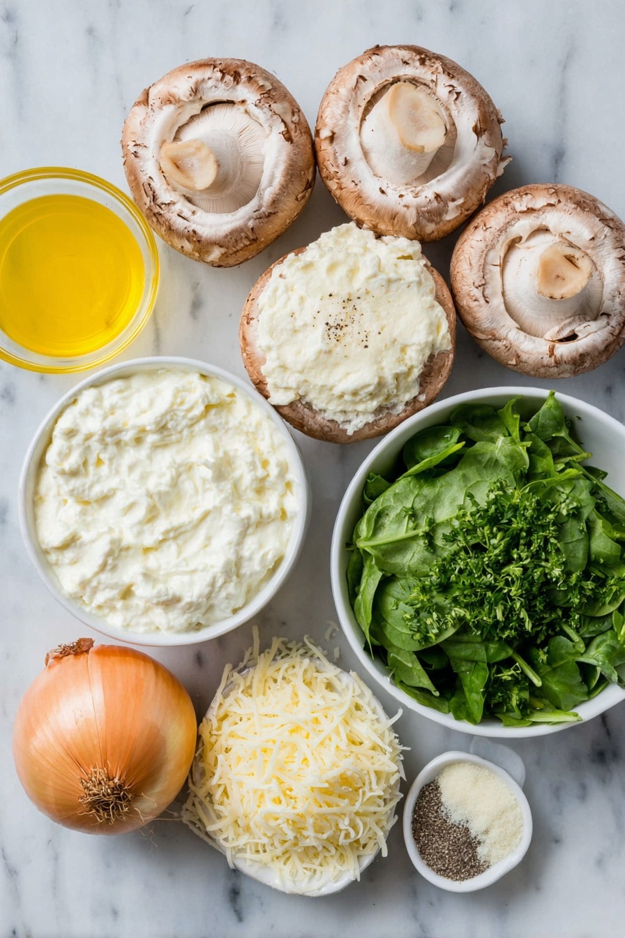 Stuffed Mushroom Spinach Dip Recipe - Ingredients