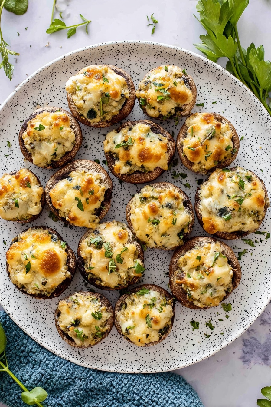 Stuffed Mushroom Spinach Dip Recipe - Serving