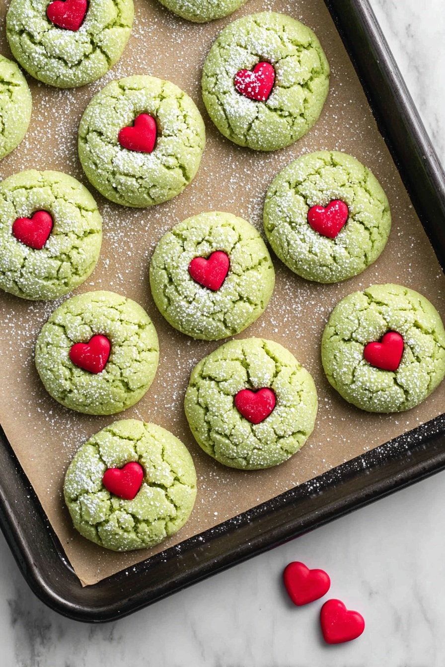 Grinch Heart Cake Mix Cookies Recipe - Recipe Step