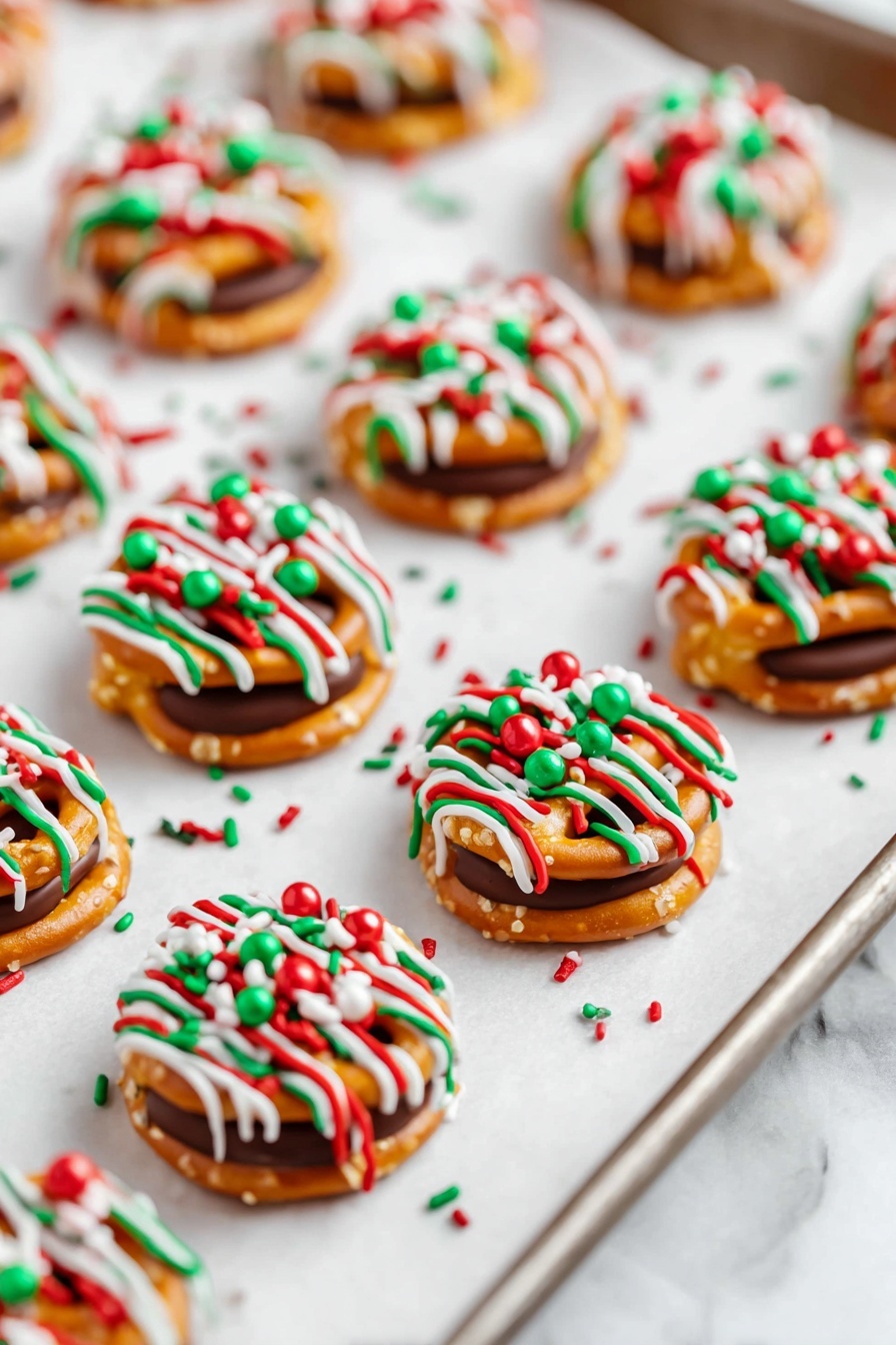 Christmas Caramel Pretzel Bites Recipe - Serving