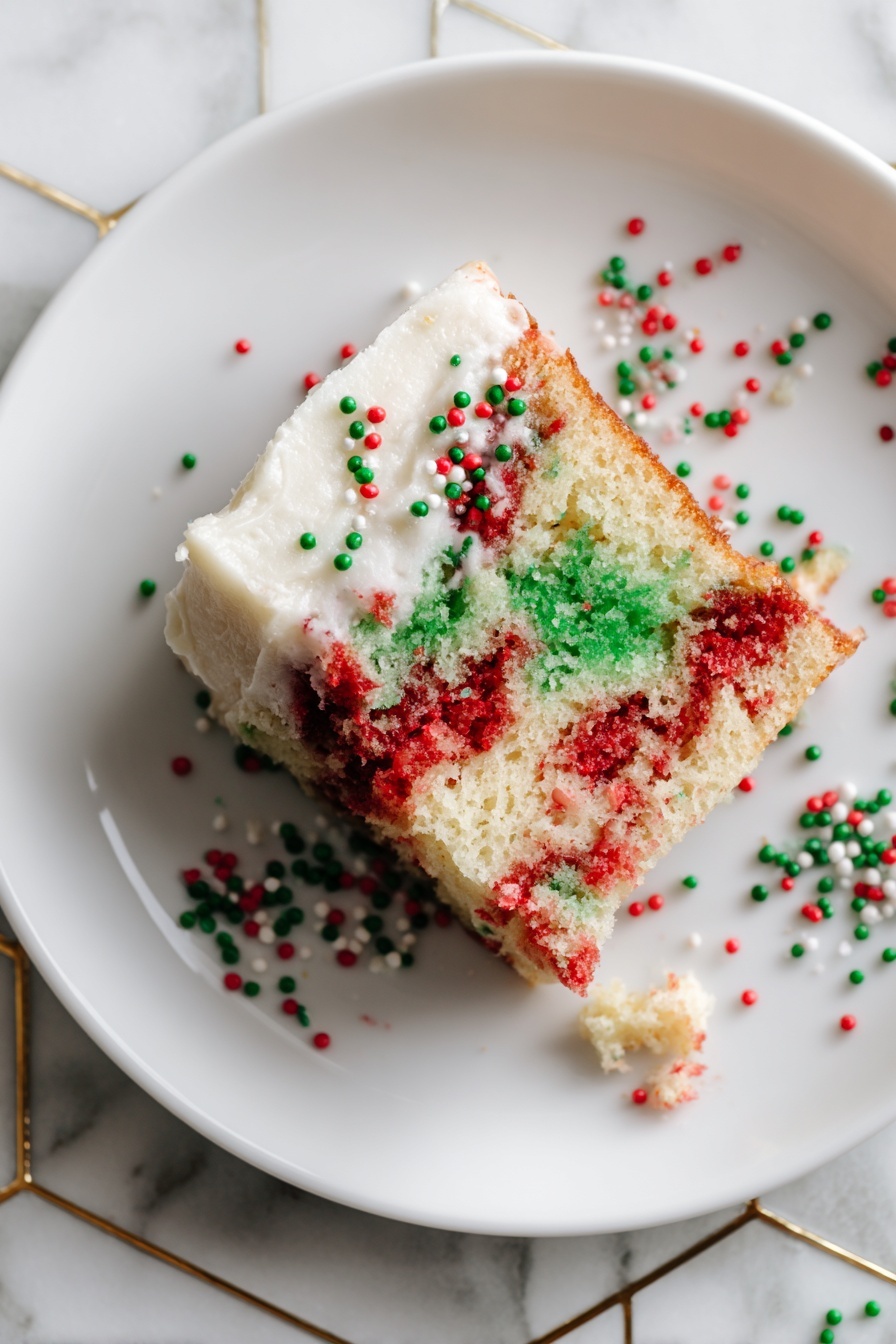 Christmas Jello Poke Cake Recipe - Serving