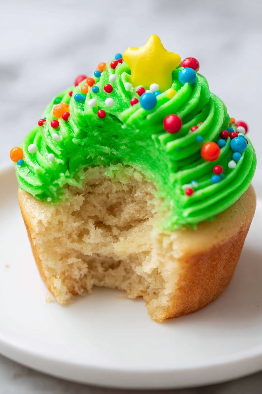 Christmas Tree Cupcake Recipe - Serving