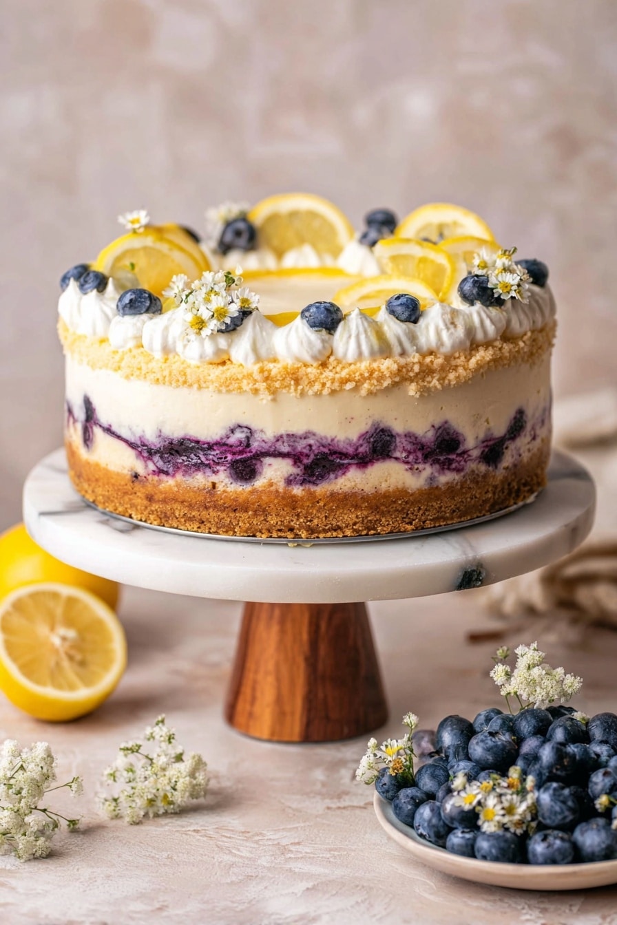 Lemon Blueberry Cheesecake Surprise Recipe - Serving
