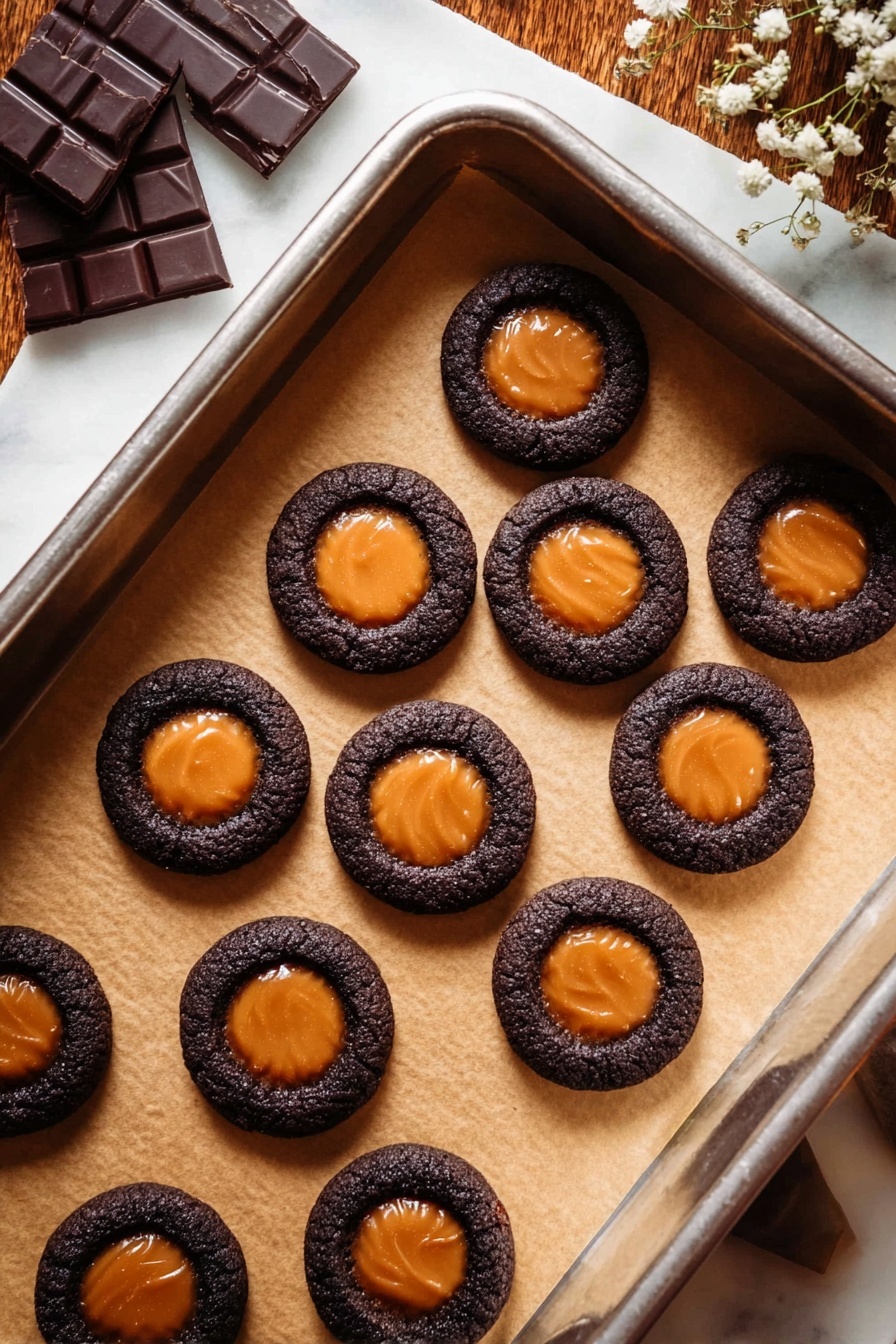 Chocolate Caramel Cookies Recipe - Serving