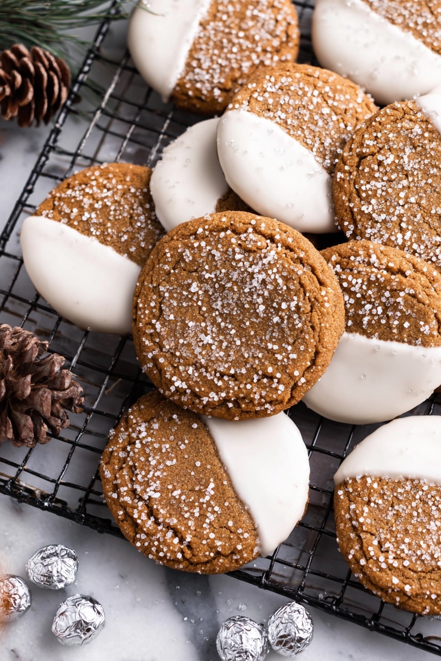 Ginger Cookies with White Chocolate Dip Recipe - Serving