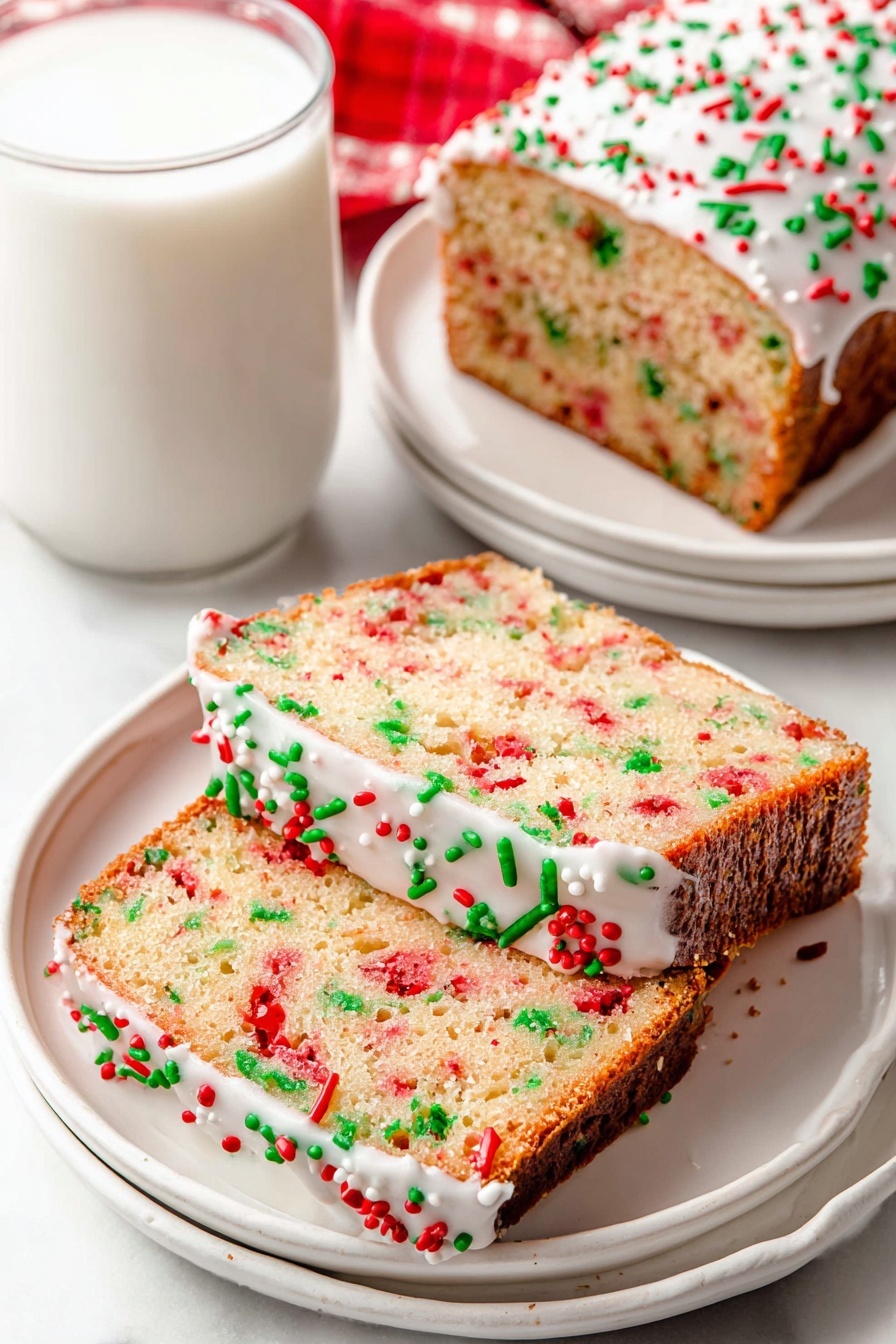Festive Christmas Bread with Sprinkles Recipe - Serving