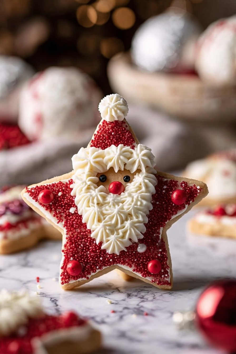Santa Clause Cookies with Vanilla Frosting Recipe - Recipe Step