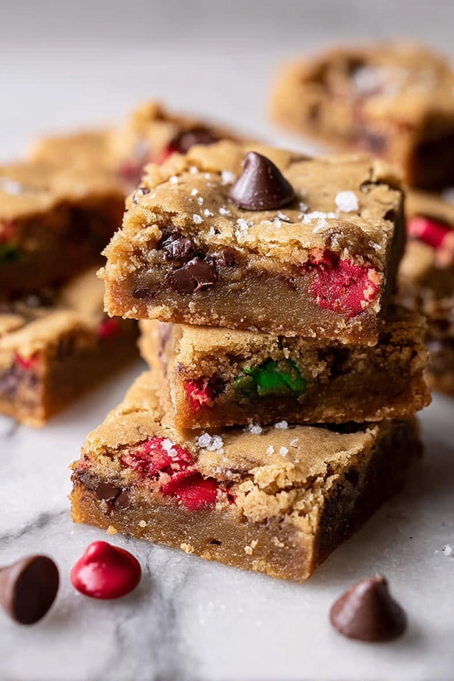 Brown Butter M&M Cookie Bars Recipe - Serving