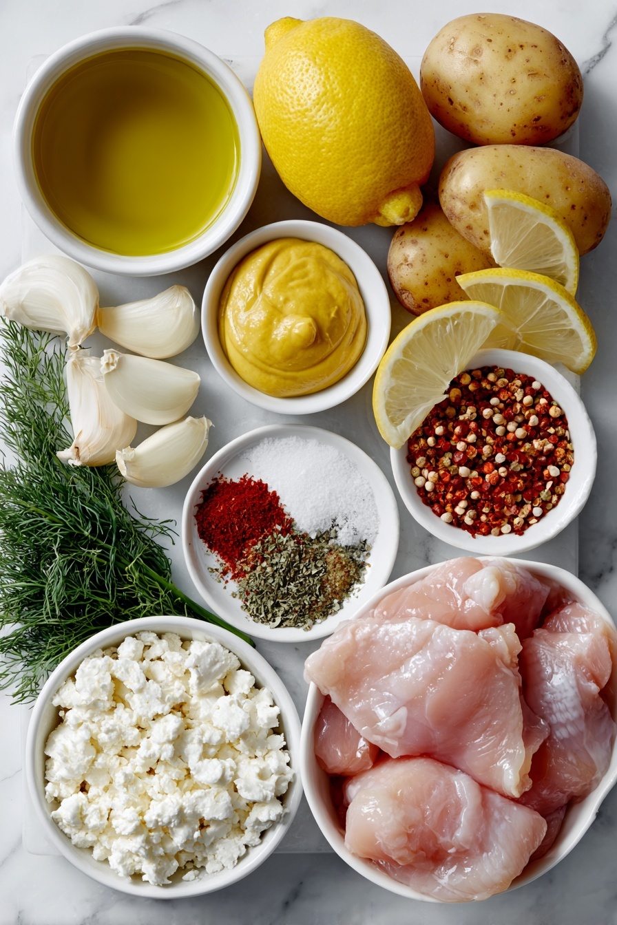 Herb Lemon Garlic Chicken and Potatoes Bake Recipe - Ingredients