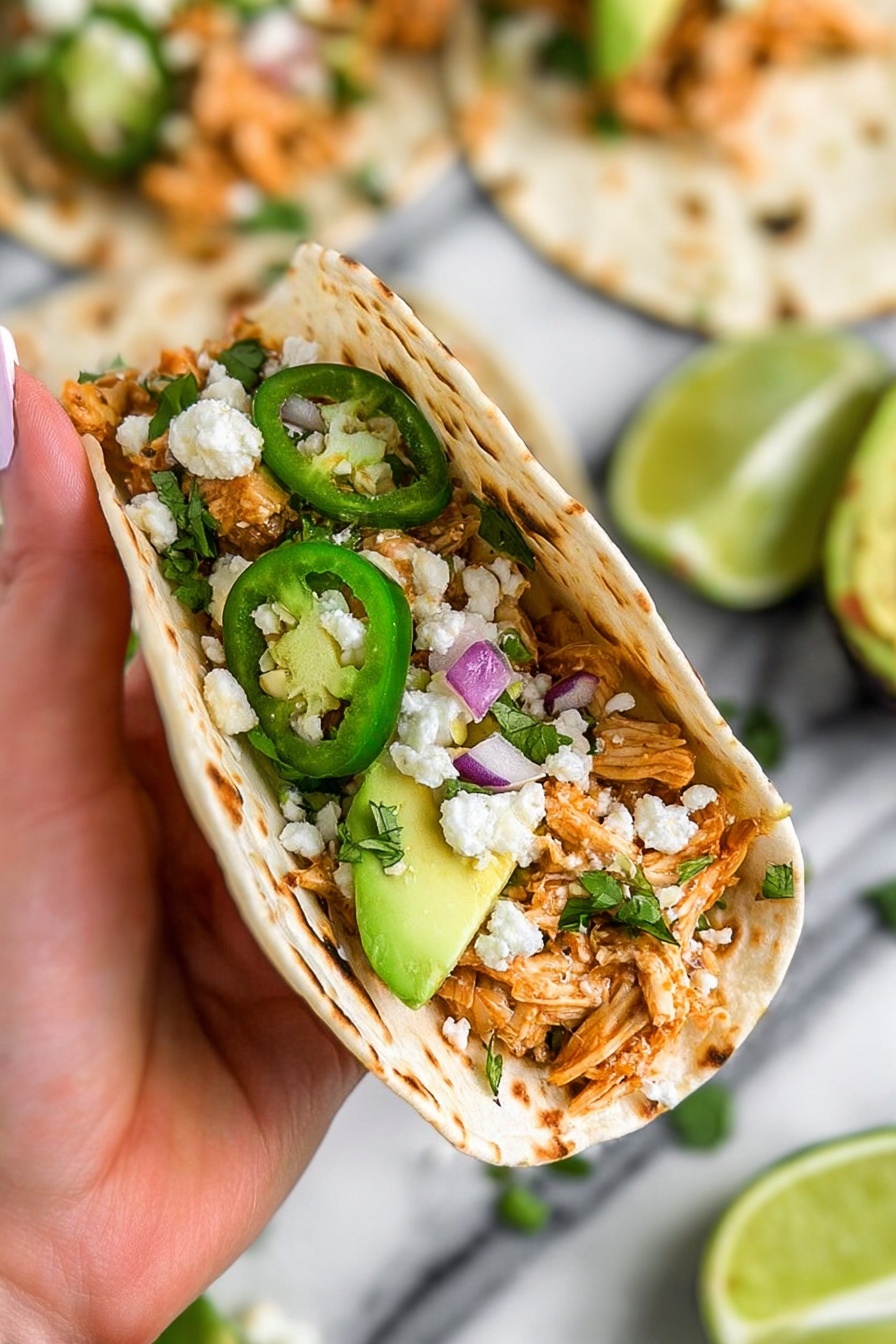 Healthy Crockpot Chicken Tacos Recipe - Serving