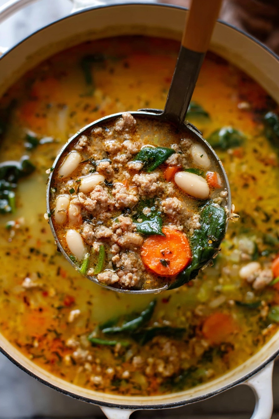 Tuscan White Bean Soup with Sausage Recipe - Serving