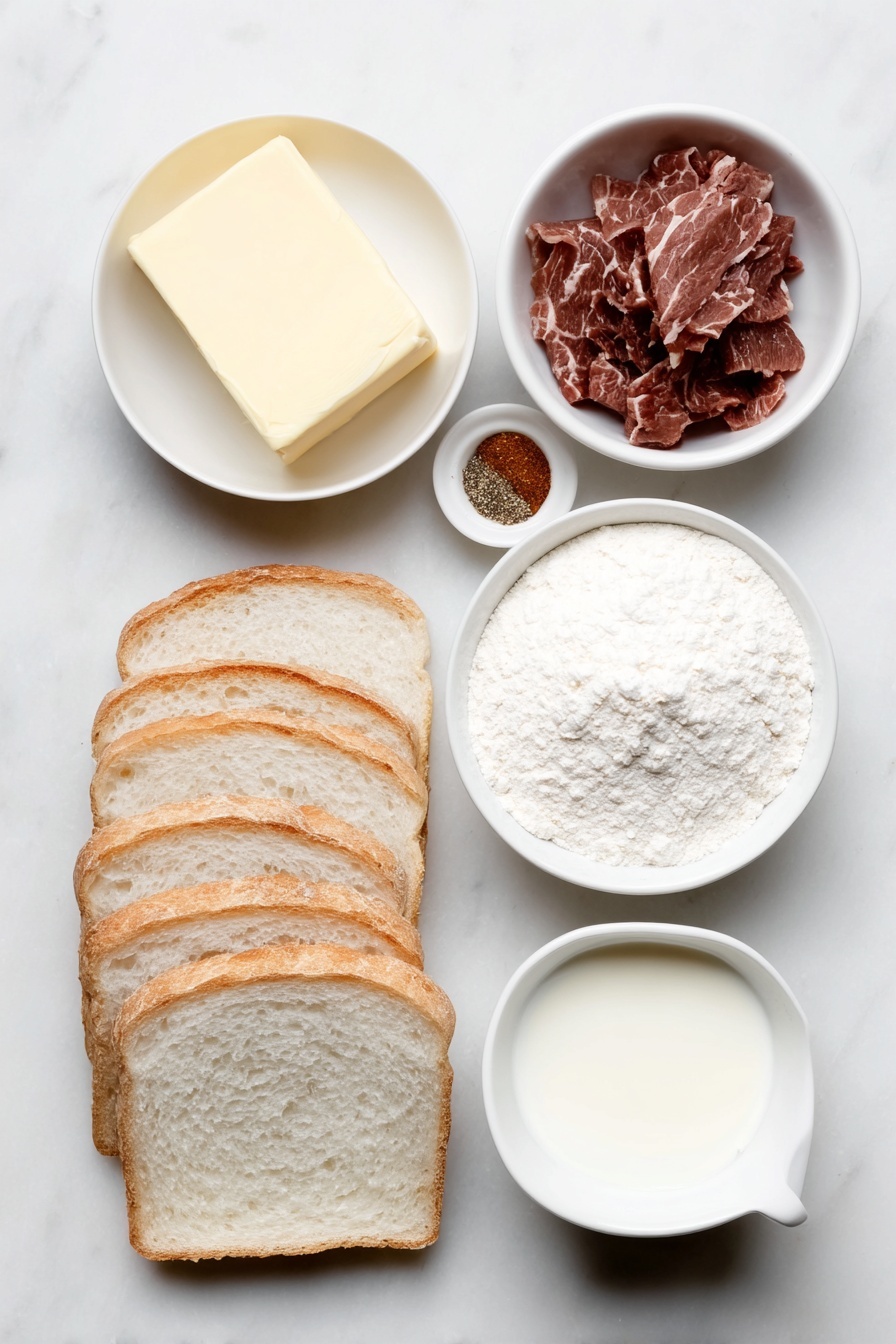 Chipped Beef on Toast Recipe - Ingredients