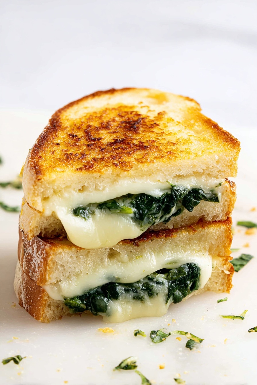 Spinach Grilled Cheese Sandwich Recipe - Serving