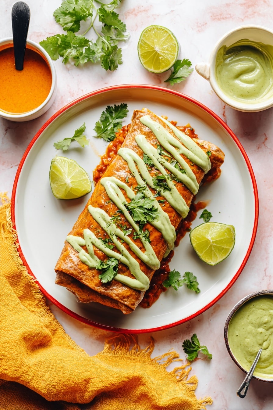 Pumpkin Black Bean Enchiladas Recipe - Serving